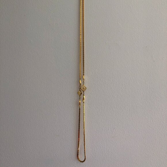 Vintage PIERRE CARDIN Logo Necklace 36" Gold Tone Square Link - Picture 5 of 6